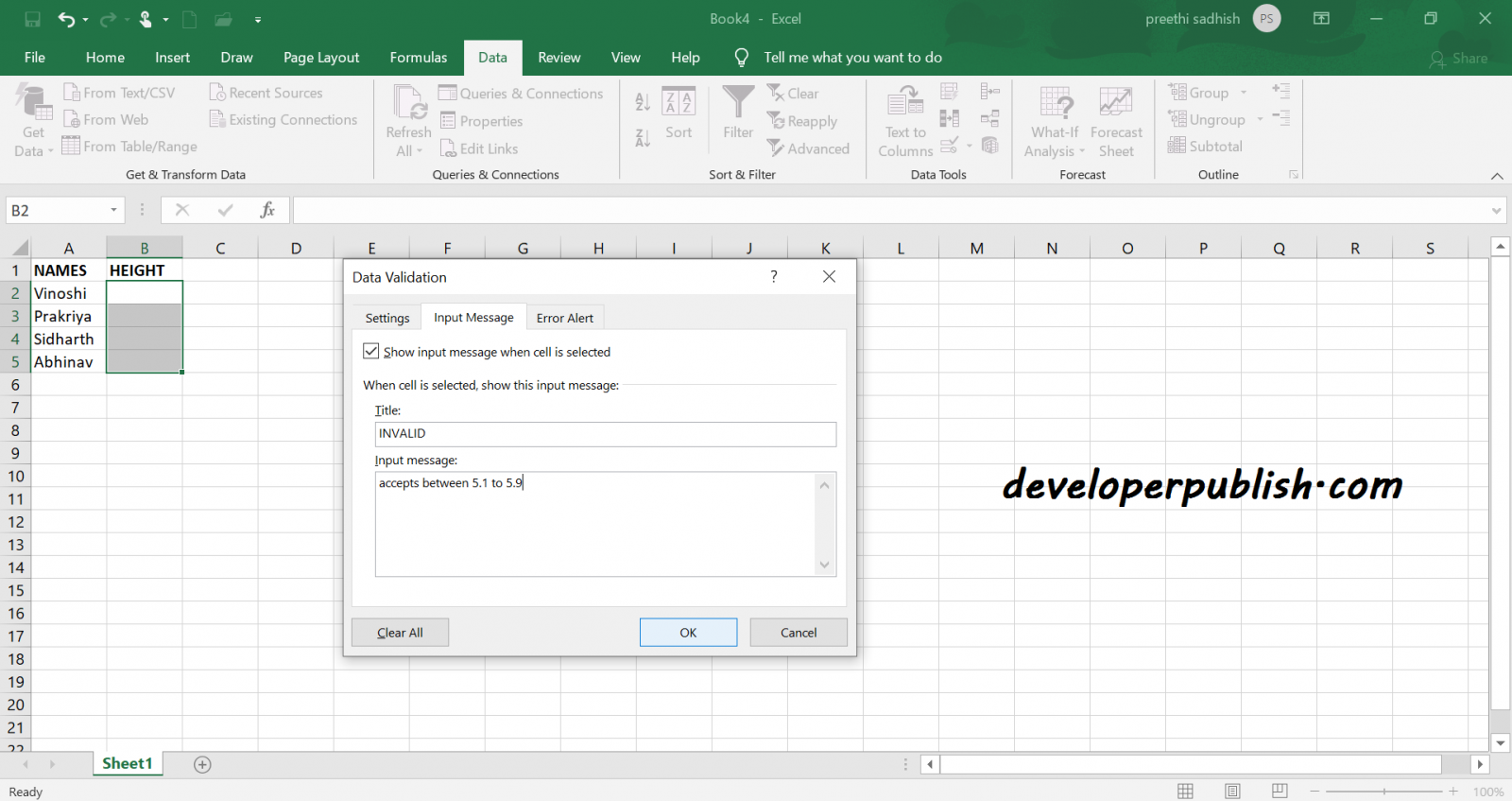 Restrict Data to Number or Decimal in Microsoft Excel