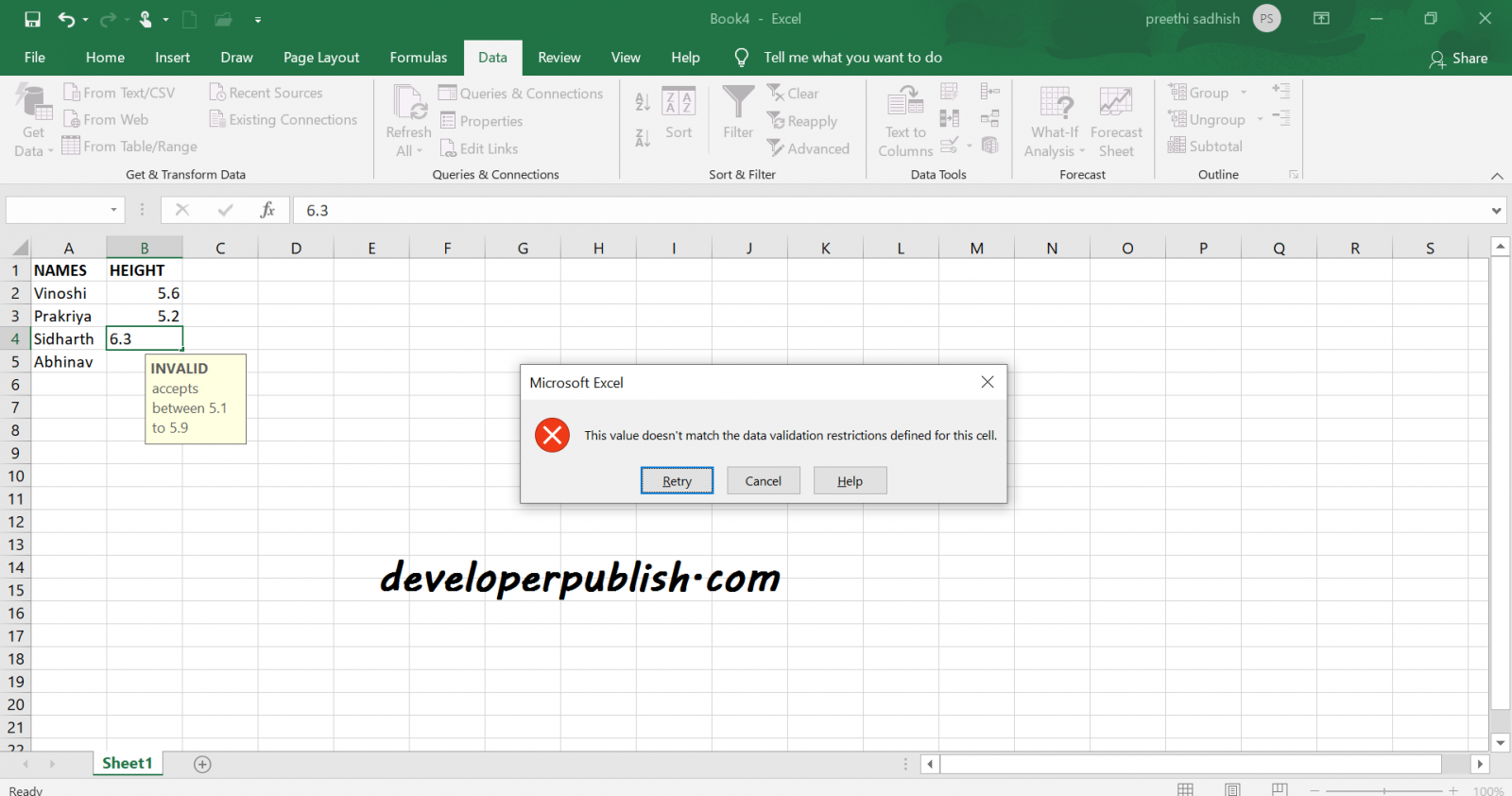 Restrict Data to Number or Decimal in Microsoft Excel