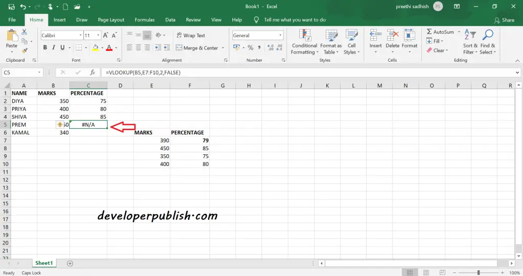 Vlookup – Exact Match