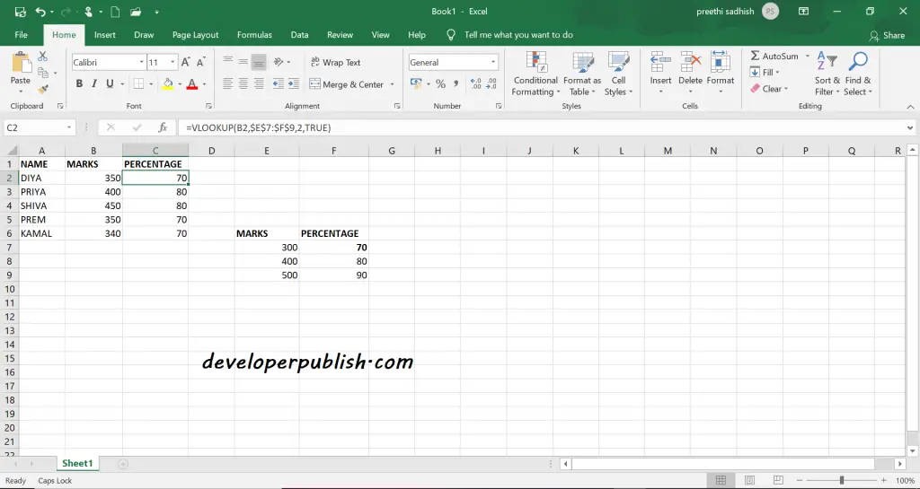 Vlookup – Approximate Match