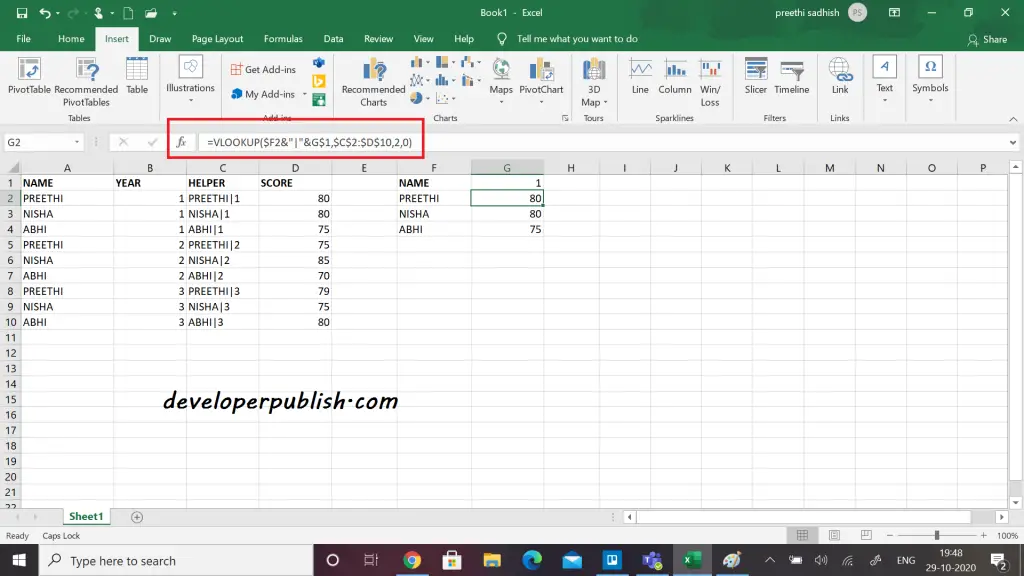 Vlookup – Multiple criteria