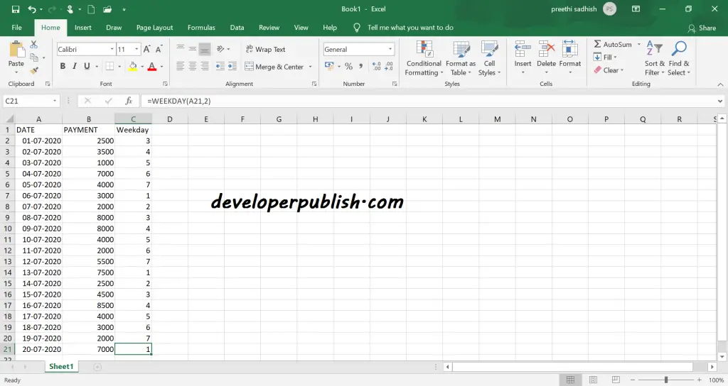 Check for Weekend in Microsoft Excel