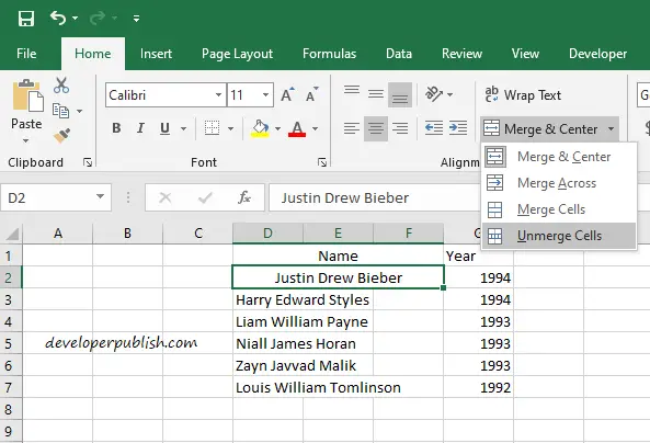 merging cells in excel definition