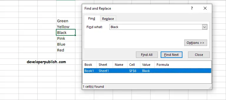 Find and Select in Excel