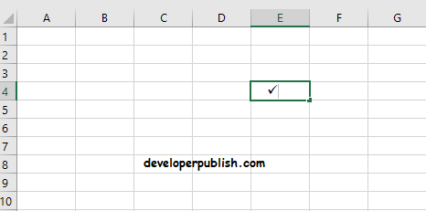 Checkmark in Excel