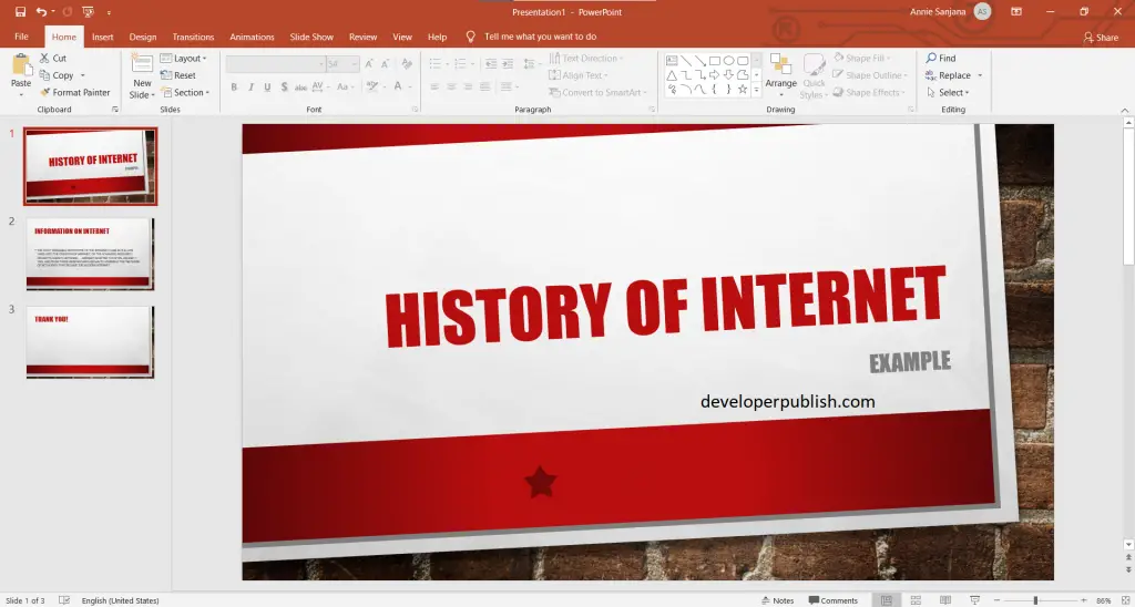 How to insert Add a hyperlink to a slide in PowerPoint ?