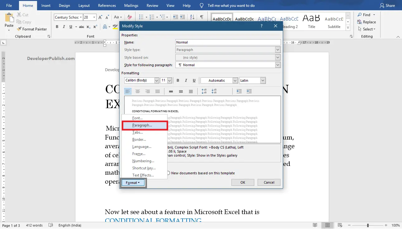 How to Apply Double-space to lines in Word Document?