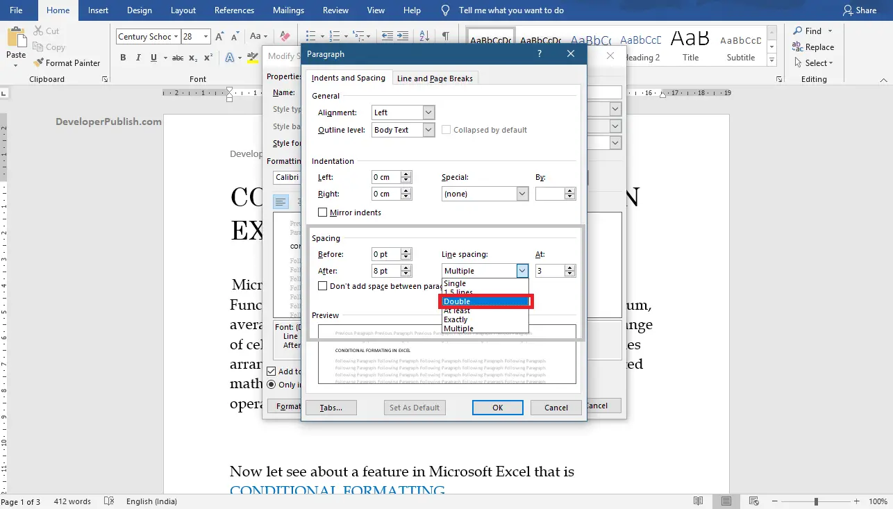 How To Apply Double Space To Lines In Word Document