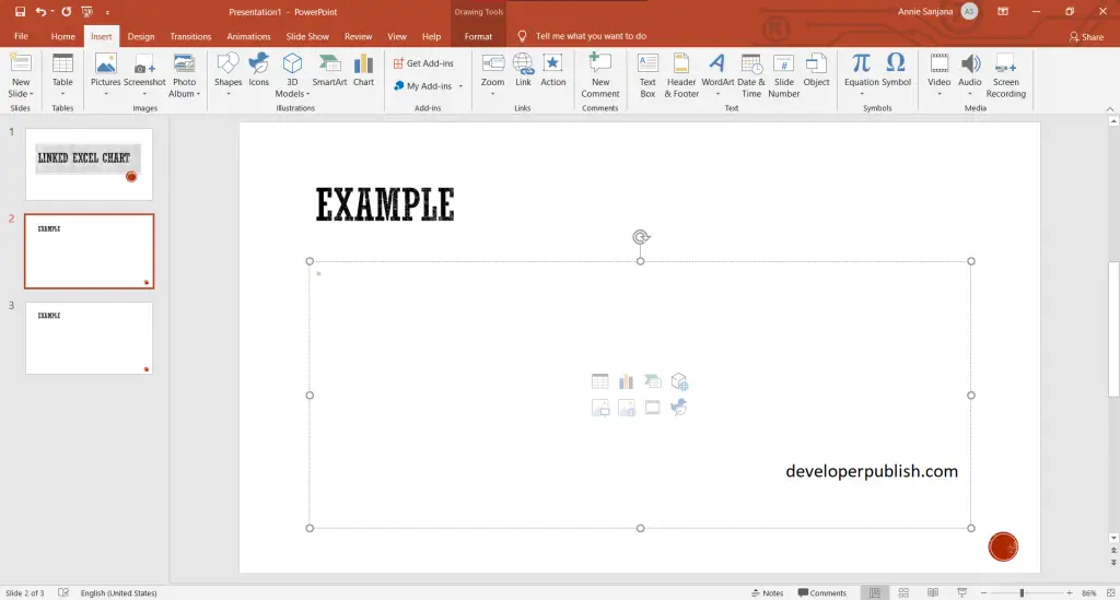 Insert a linked Excel chart in PowerPoint