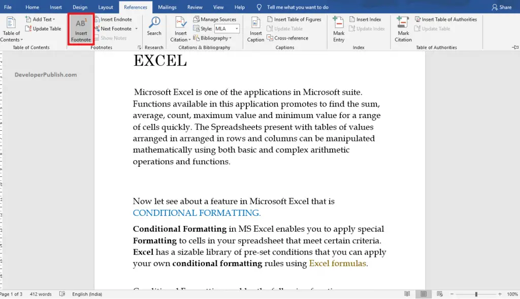 how to add an additional endnote in word