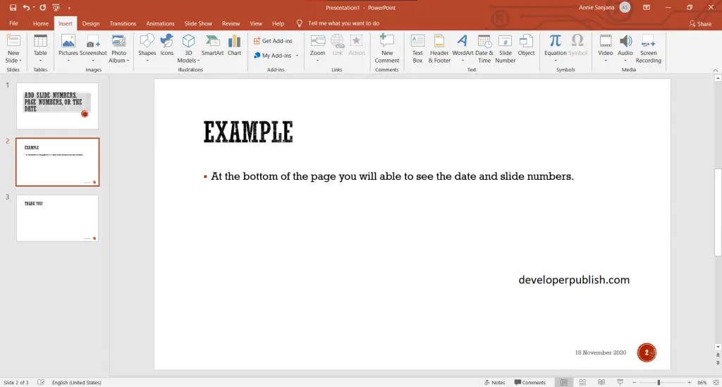 How to add slide numbers, page numbers, or the date in PowerPoint?