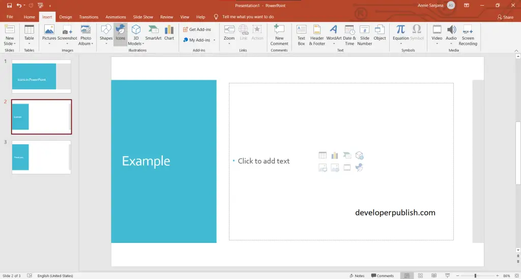 Insert Icons in PowerPoint