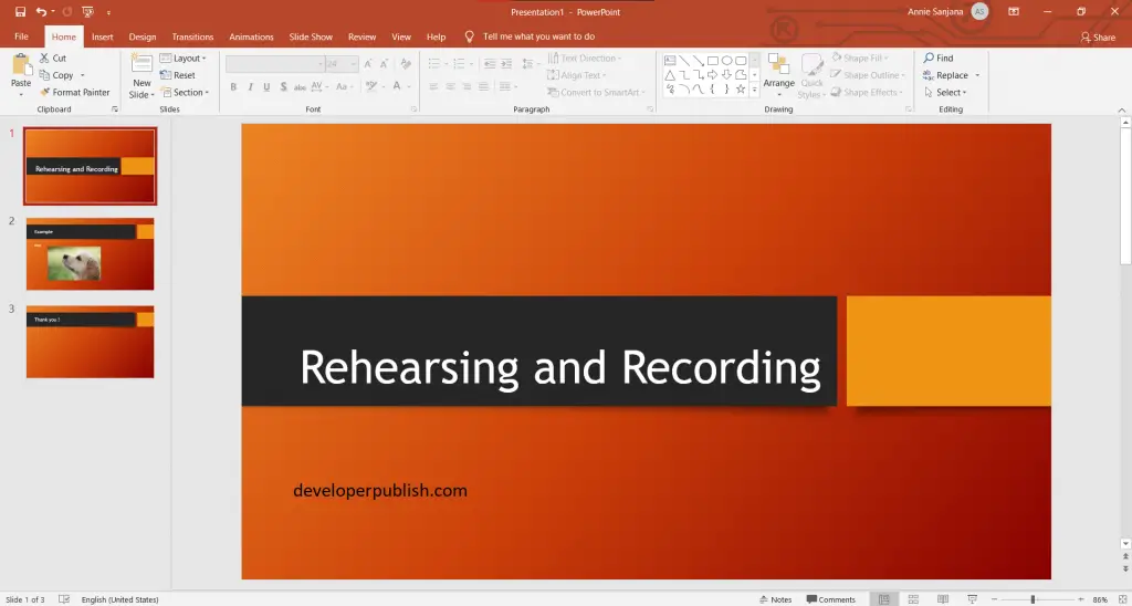 Rehearsing and Recording your Presention