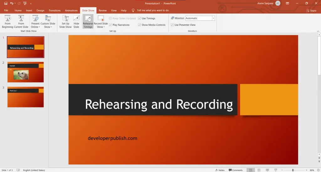 Rehearsing and Recording your Presention