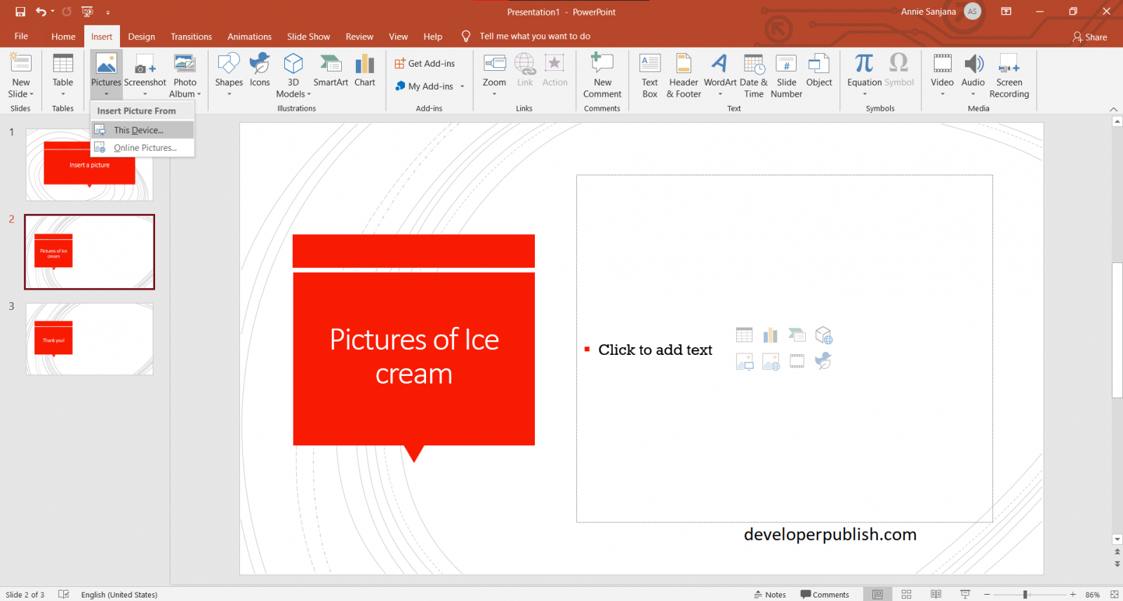 powerpoint presentation insert picture