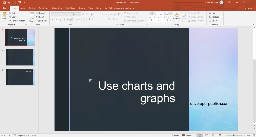 Use charts and graphs in your presentation