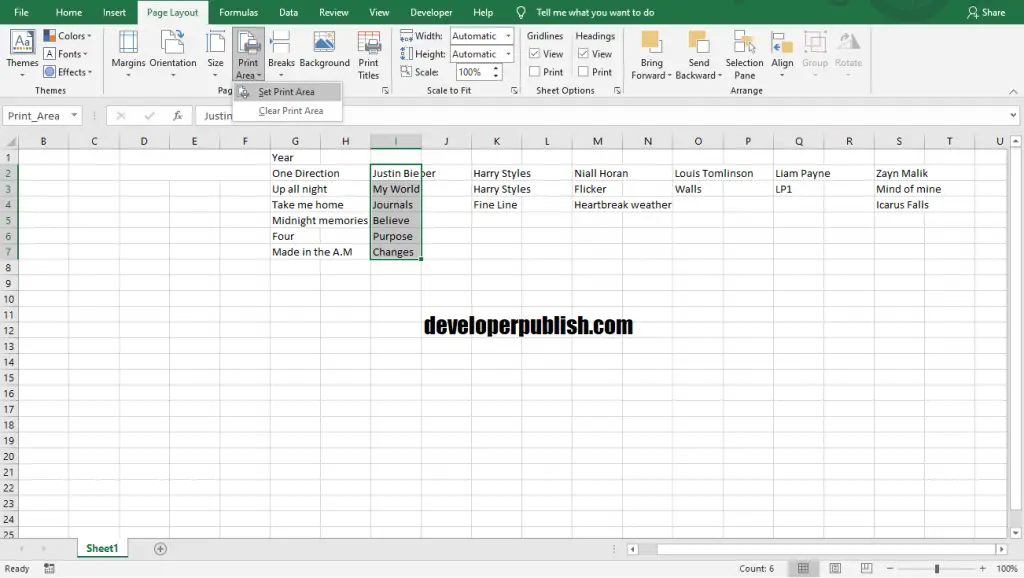 How to use Print area in Excel?