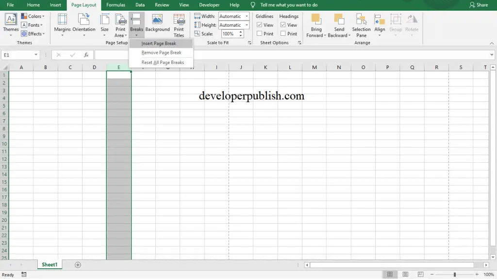 Page Break in Excel