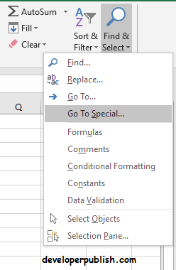 Row Differences using GoTo Special in Excel