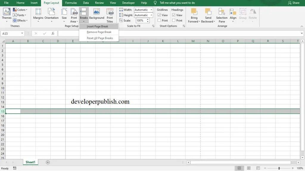Page Break in Excel