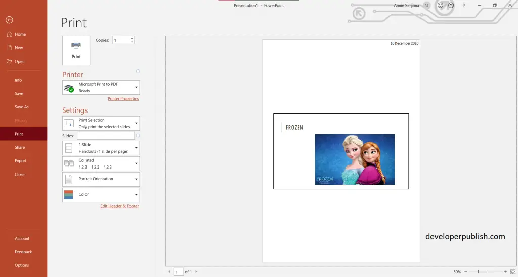 Print out PowerPoint Slides, Handouts, and Notes