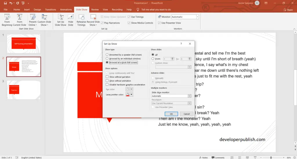 How to Create Self-Running Presentation in PowerPoint?