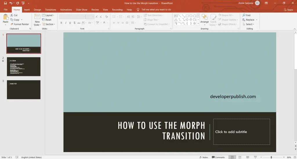 How to Use the Morph transition in PowerPoint?