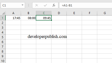 Time Difference in Excel