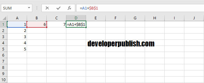 Mixed reference in Excel