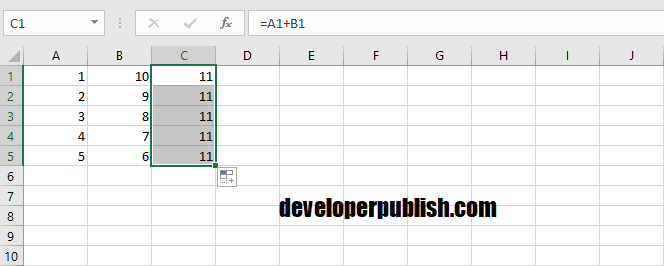 Copy Formula in Excel