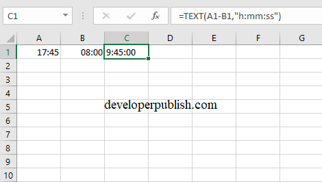 Time Difference in Excel