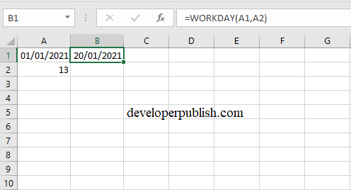 WORKDAY function in Excel