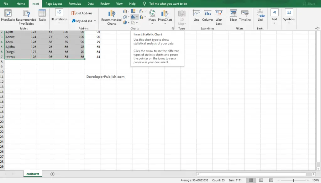 How to Create a Simple Chart in Excel?