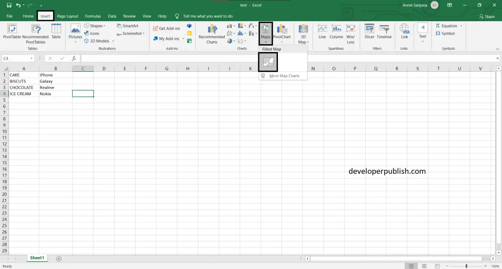 How to Insert Maps in Excel?