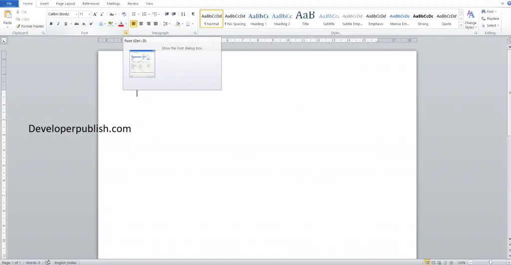 Dialog box launcher in Microsoft Word