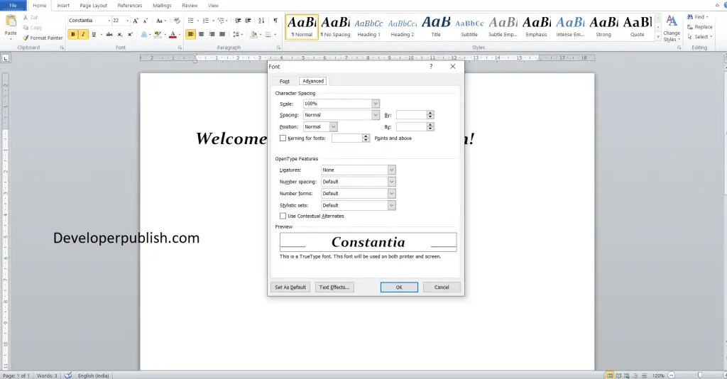 Dialog box launcher in Microsoft Word