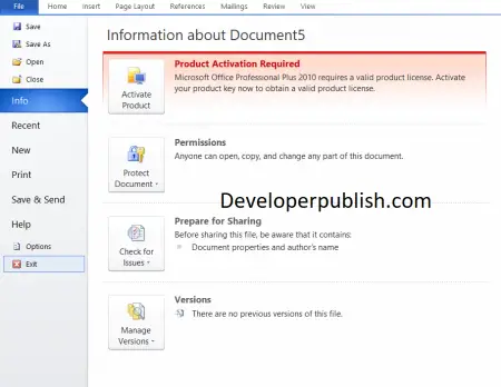 document content control on exit microsoft word