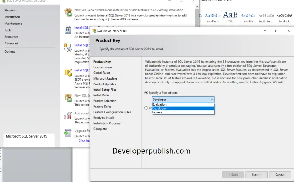 Download & Install SQL SERVER 2019 Developer Edition for free