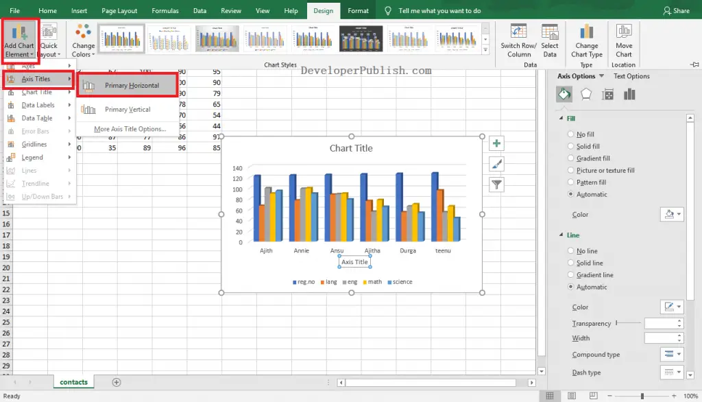 Customize Axes in Excel - Developer Publish Tutorials