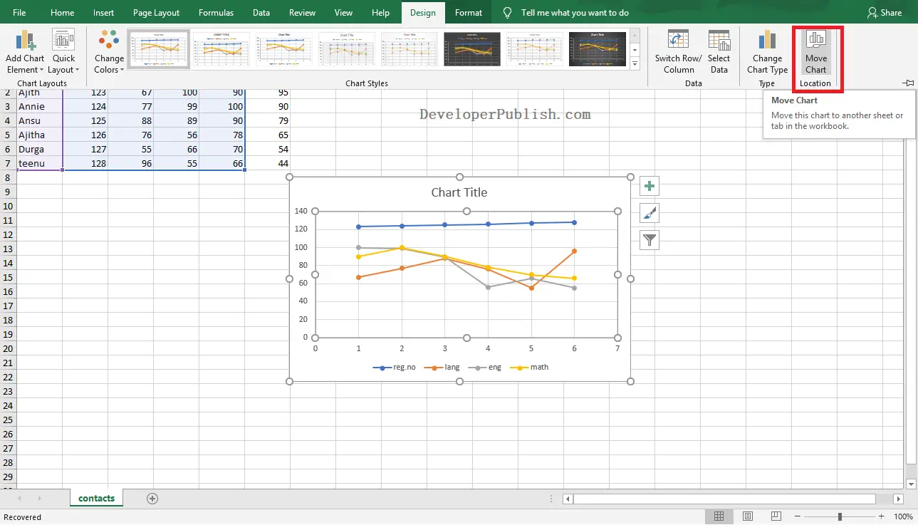 How to Create a Chart Sheet in Excel? - Developer Publish
