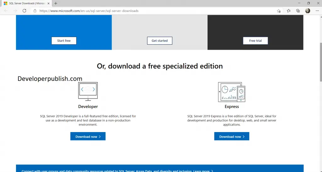 Download & Install SQL SERVER 2019 Developer Edition for free