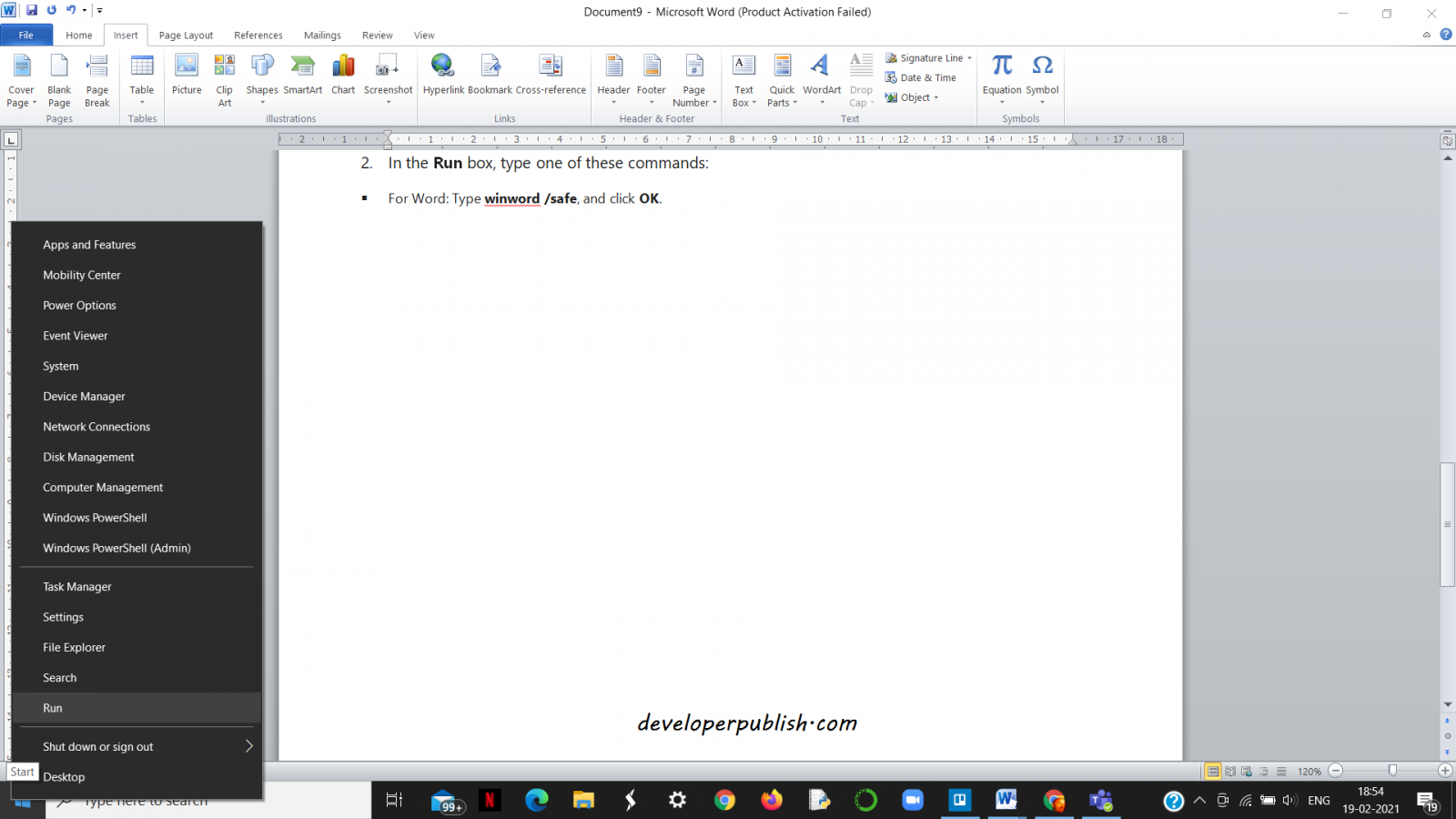 How to Start Microsoft Word in Safe Mode? DeveloperPublish