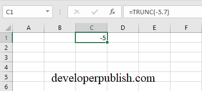 INT and TRUNC Function in Excel