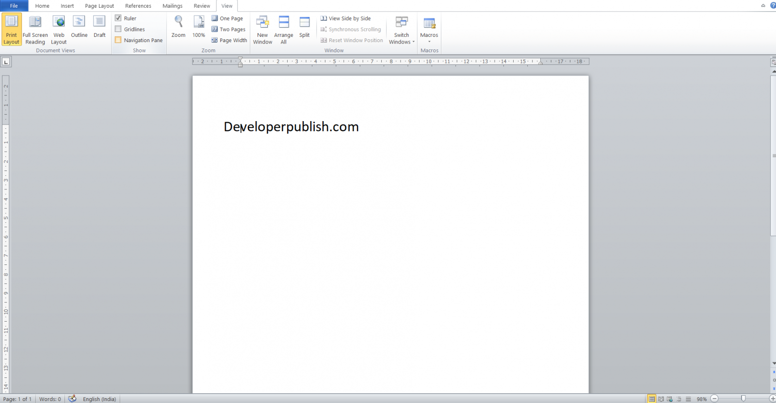 Navigation Pane in Microsoft Word Developer Publish