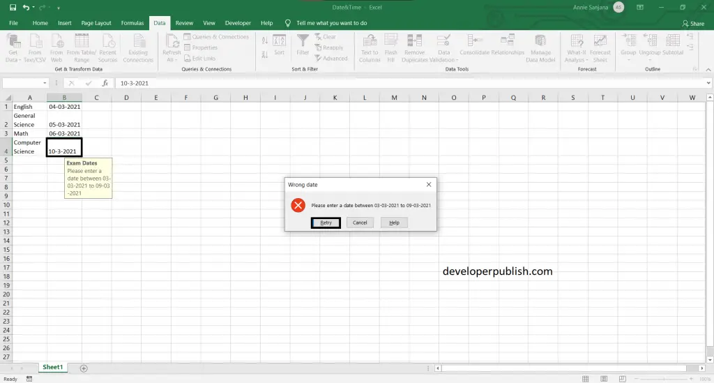 How to create drop-down calendar in Excel?