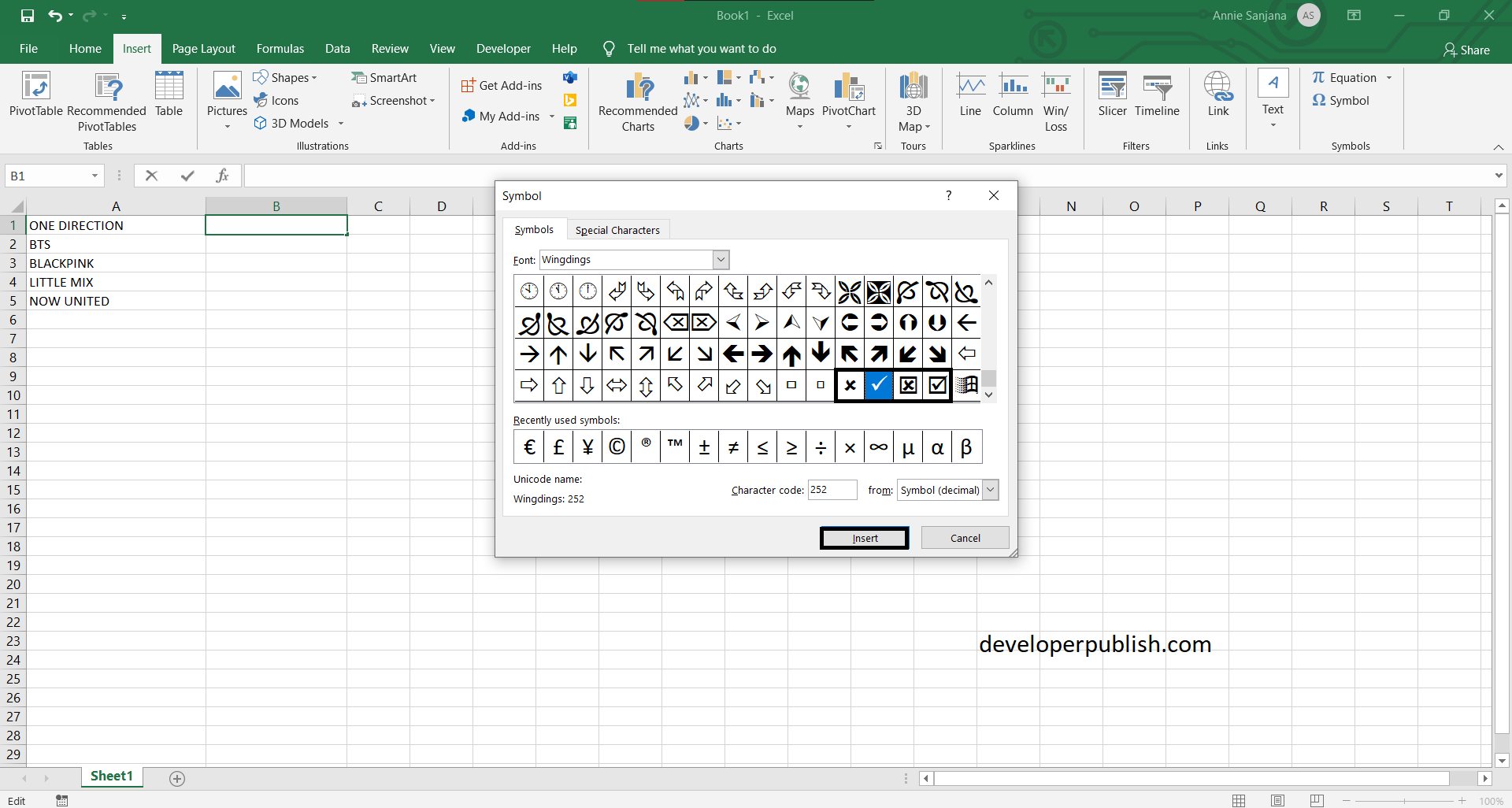 Tick Symbol in Excel: 12 Awesome Ways to Insert Tick and Cross Symbols -  Excel Master Consultant