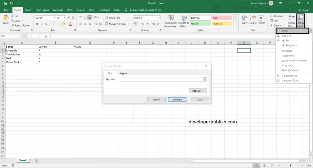 FIND function in Excel