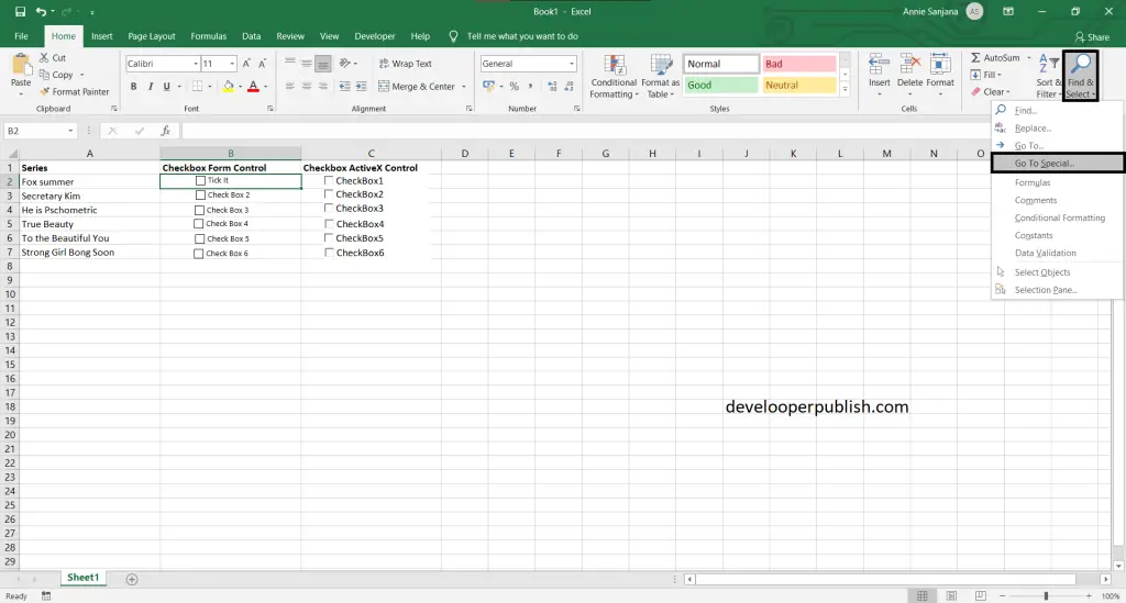 How to add and delete multiple checkboxes in Excel?