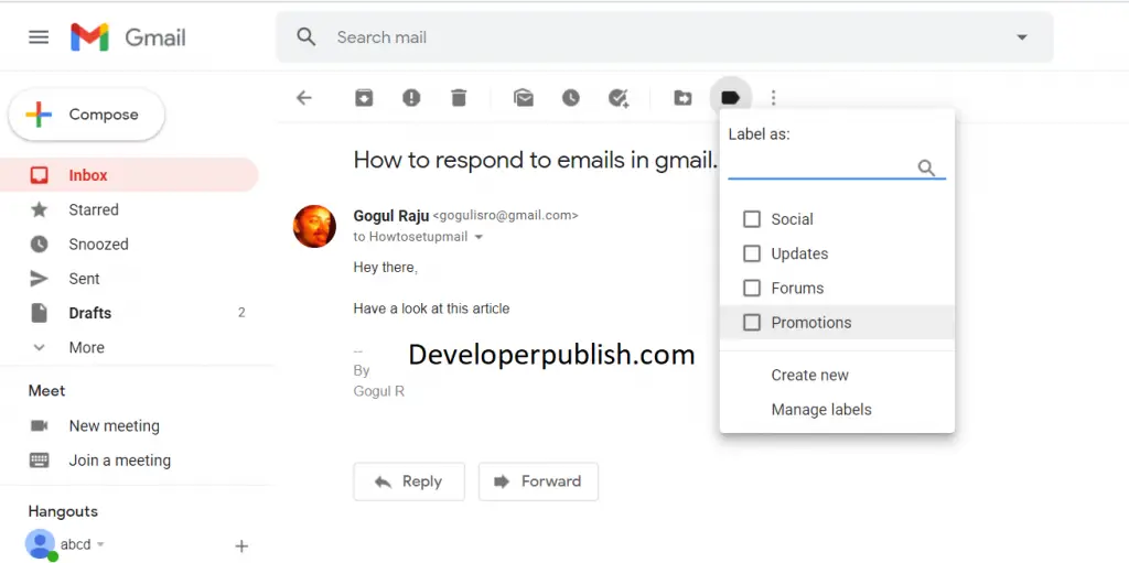 Labels in Gmail