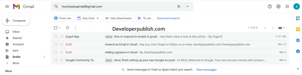 Search mail in Gmail